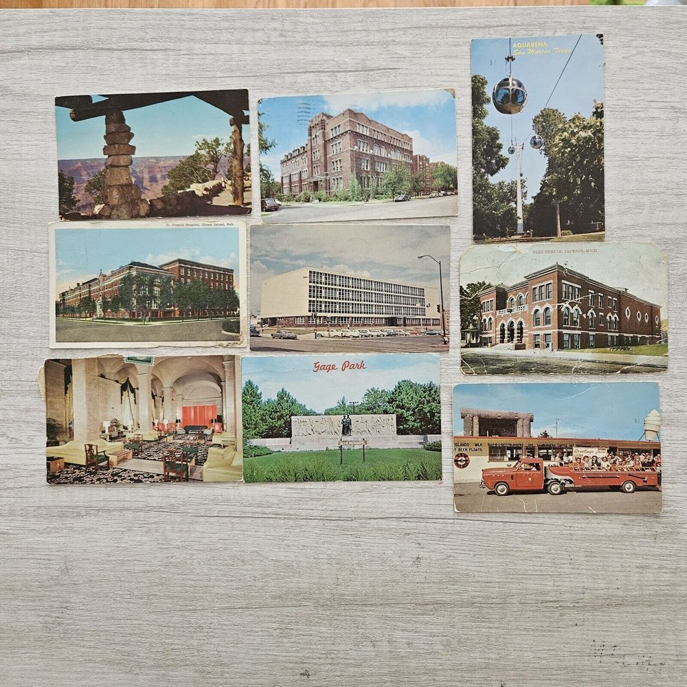 Vintage Postcards Nebraska Kansas Arizona Ohio Grand Canyon Gage‎ Park Sky Ride